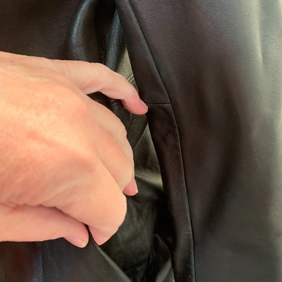 Vintage Winlit soft black leather hooded jacket pre owned size S - Picture 11 of 16